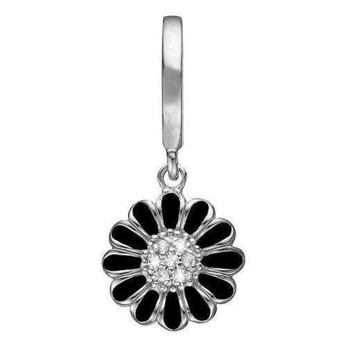 Image of Christina Collect 925 Sterling sølv Black Marguerite Hængende marguerite med sort emalje og 7 hvide topas, model 610-S68Black